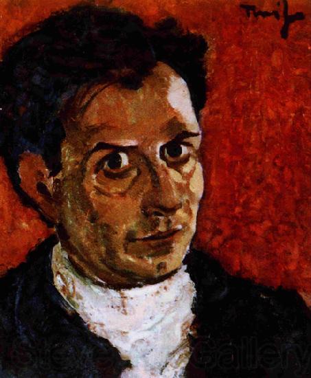 Nicolae Tonitza Self-portrait. Oil on cardboard, 0.410 x 0.360. Spain oil painting art
